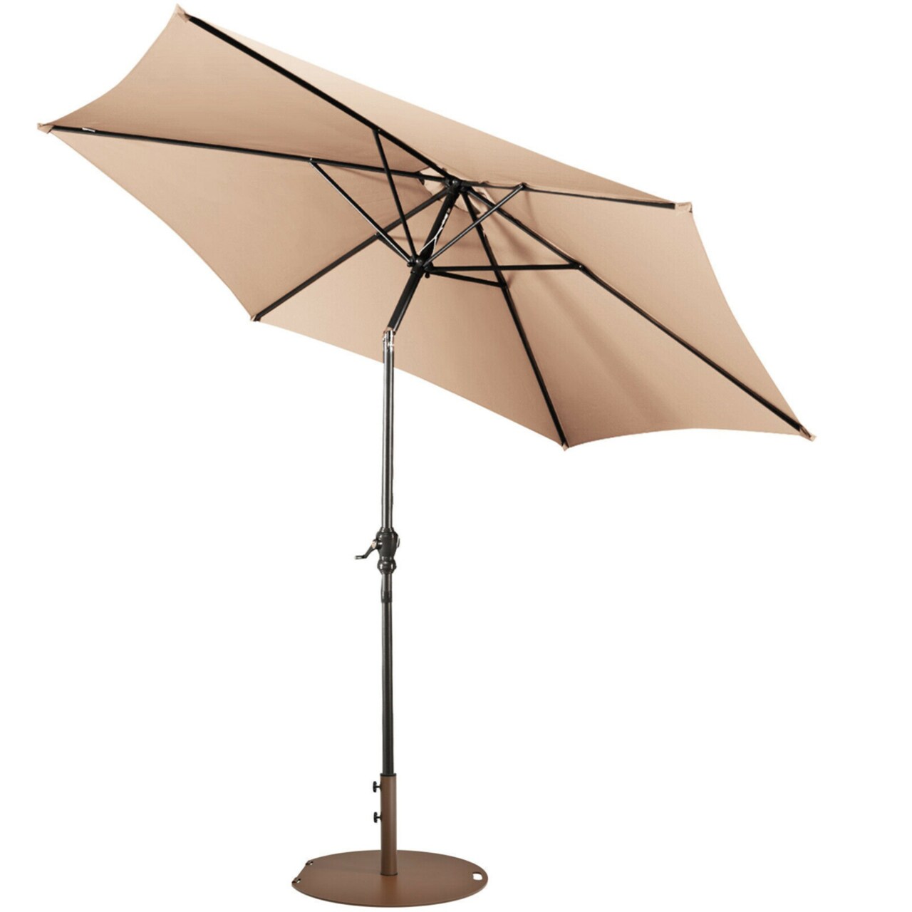 9 Ft Patio Table Market Umbrella Yard Outdoor W/ Heavy-Duty Umbrella Base